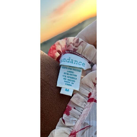 Sundance | Rose Floral Baby Doll Ruffle Romantic Sheer Blouse | Size M - Picture 3 of 7